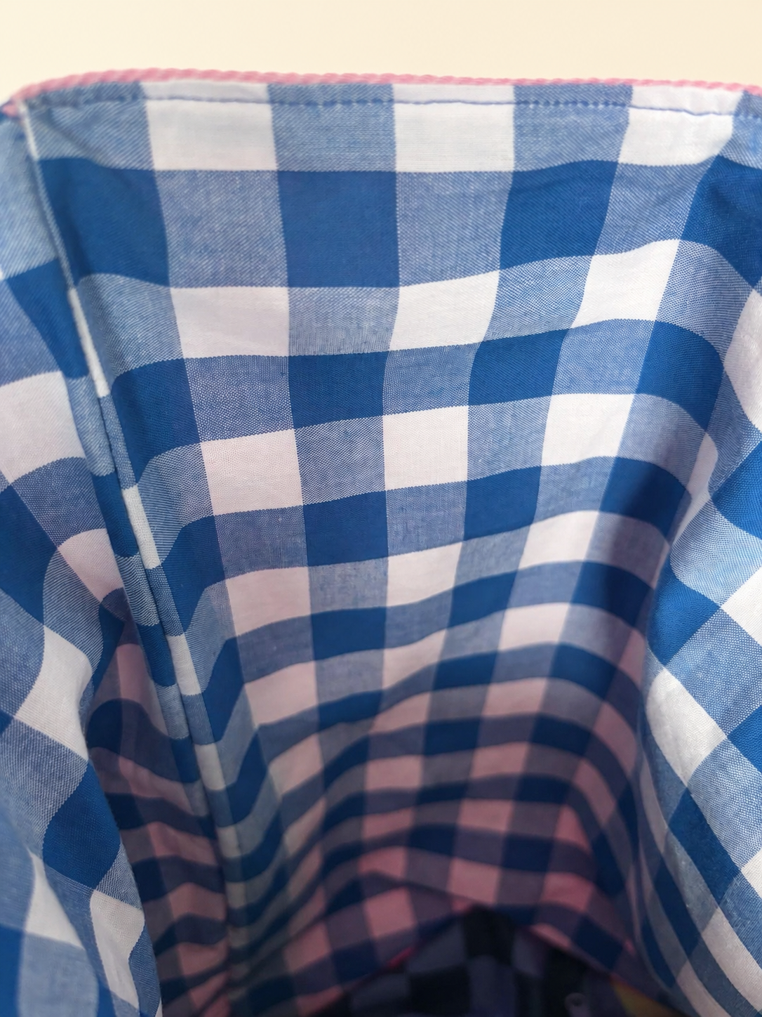 XL Tote – Pink + Cobalt Gingham