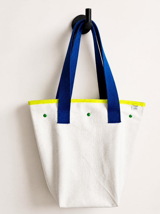Small Tote – Natural + Cobalt