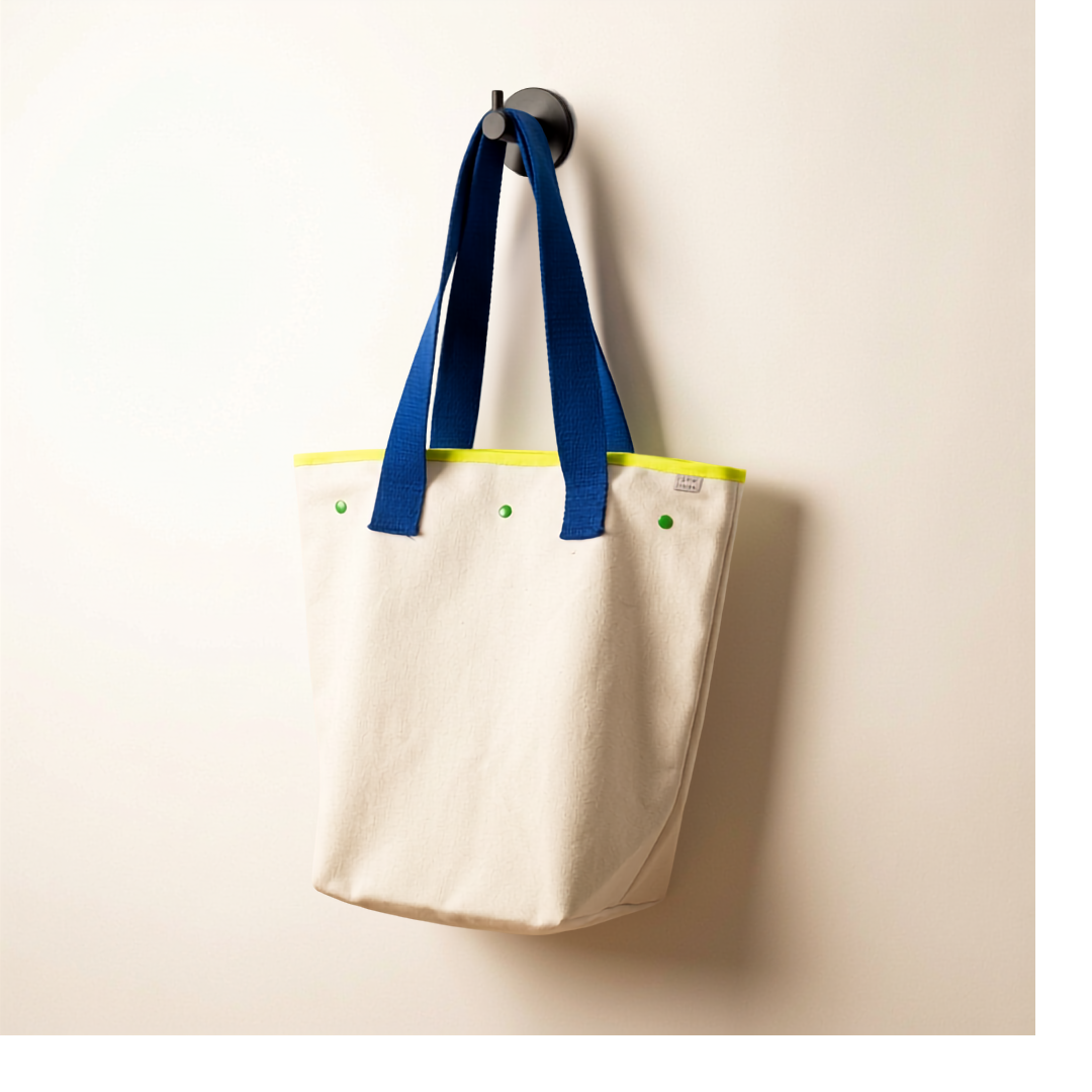 Small Tote – Natural + Cobalt